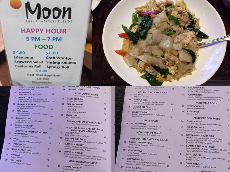 Moon Thai & Japanese Menu