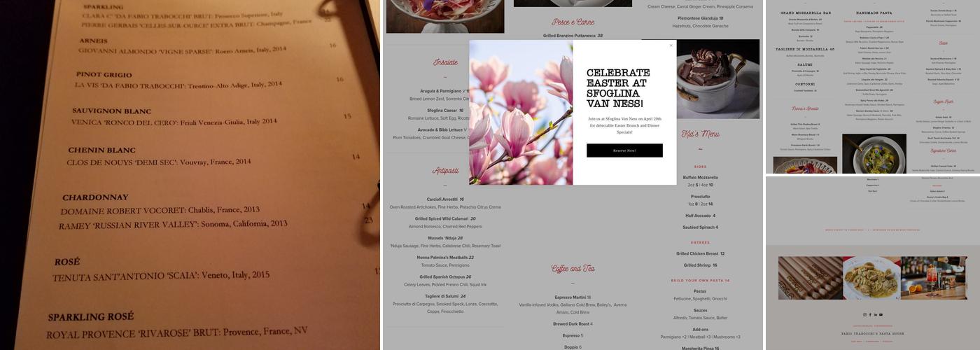 Sfoglina Downtown Menu