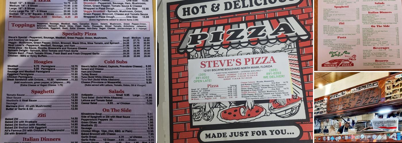 Steve's Pizza Menu
