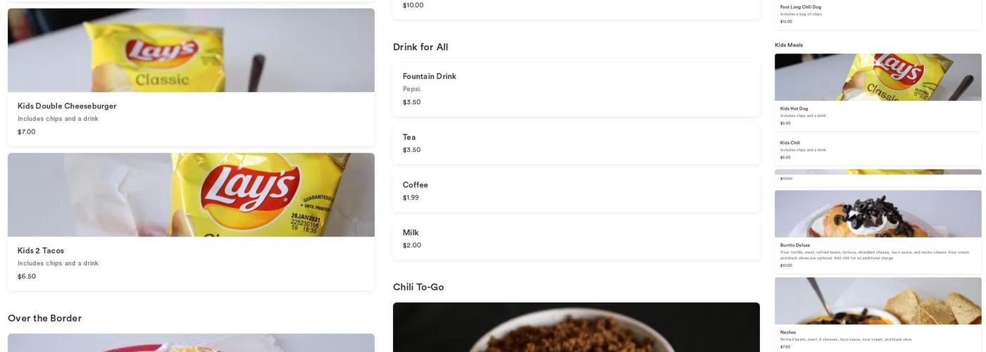 Dixon's Famous Chili Parlor Menu