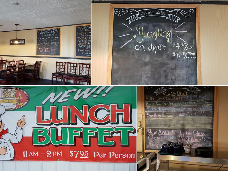 Kinsey's Italian Cafe Menu