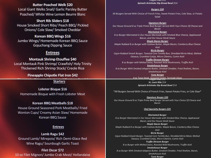 1 North Menu