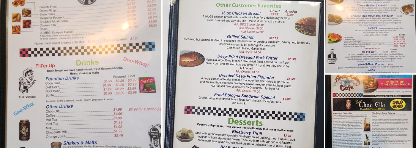 Rock-Cola 50's Cafe Menu