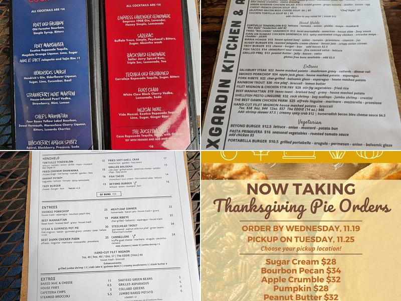 FoxGardin Kitchen & Ale Menu