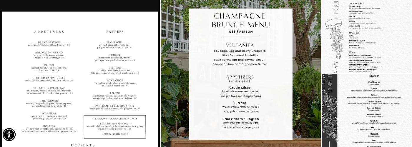 Ariete Menu