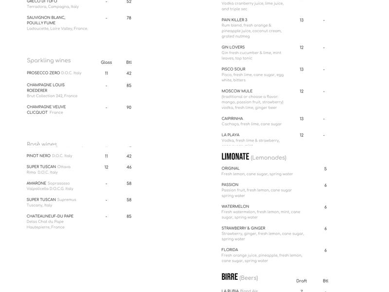 Sapori Miami by Café Crème Menu