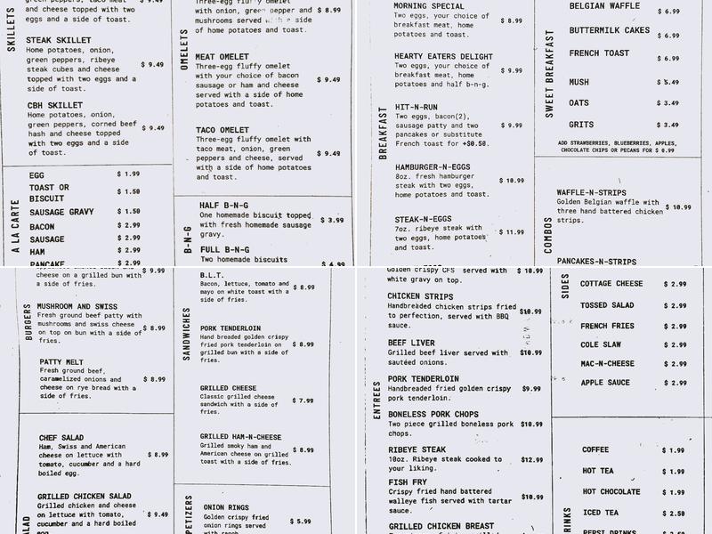 12th Street Cafe Menu