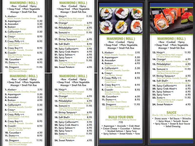 Domo Japanese Restaurant of Muncie Menu