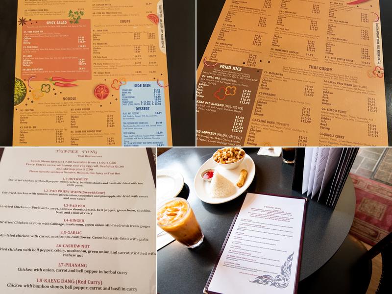 Tuppee Tong Thai Restaurant Menu