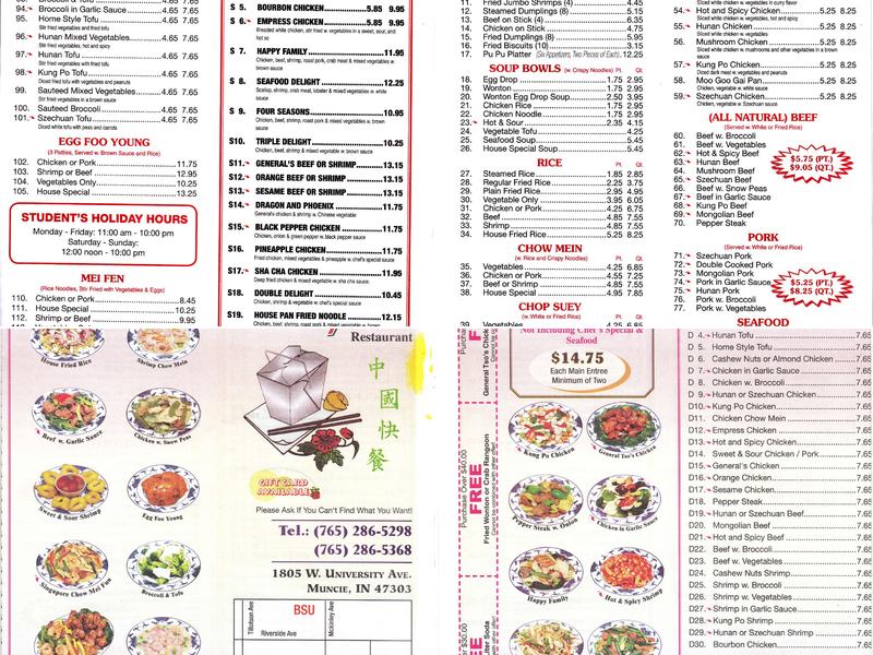 China Express Menu