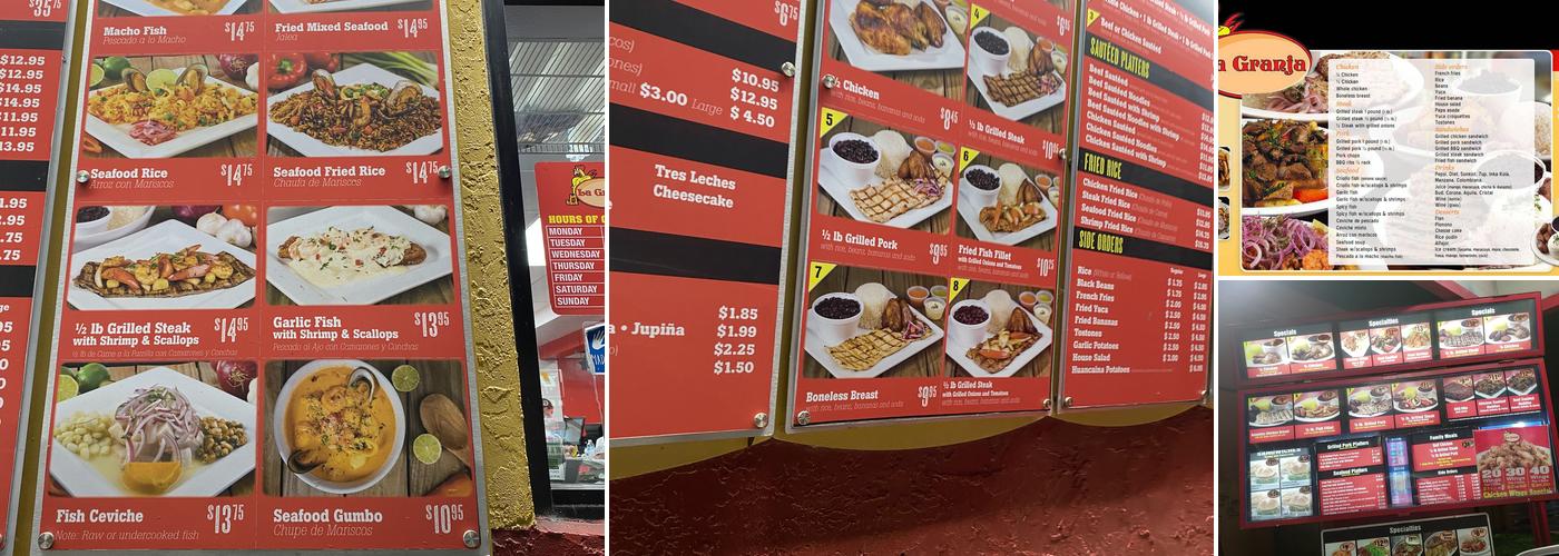 La Granja Miami Gardens Menu