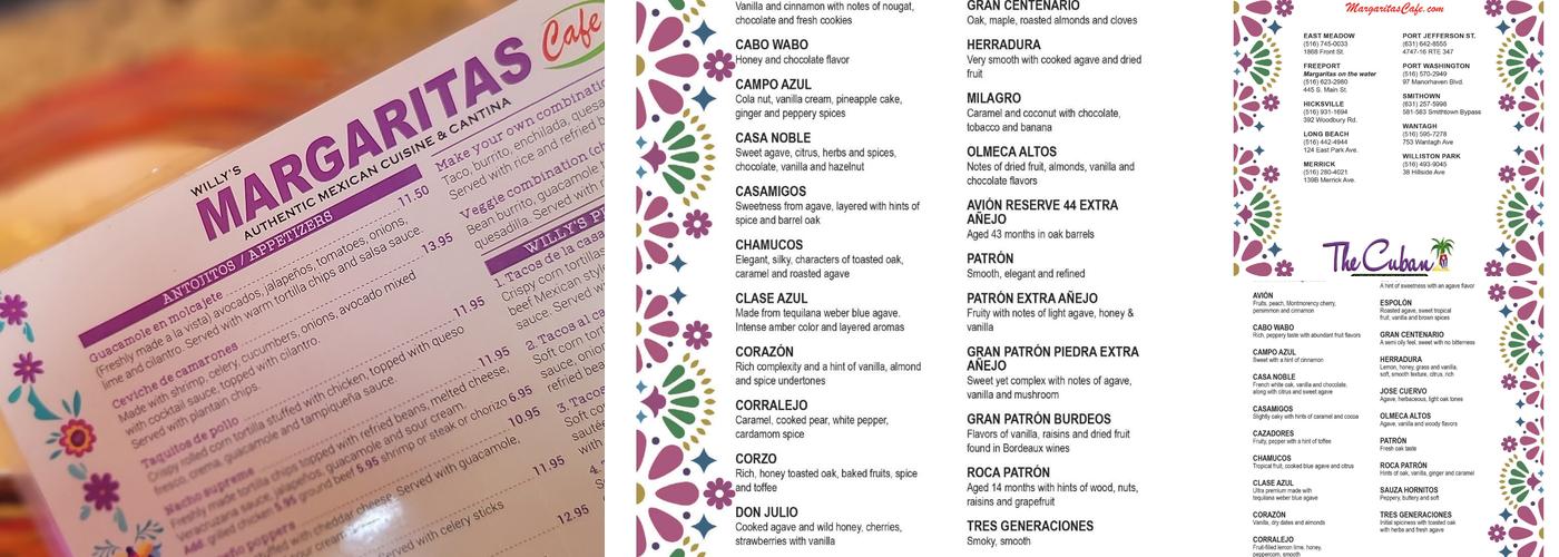 Margaritas Cafe Menu