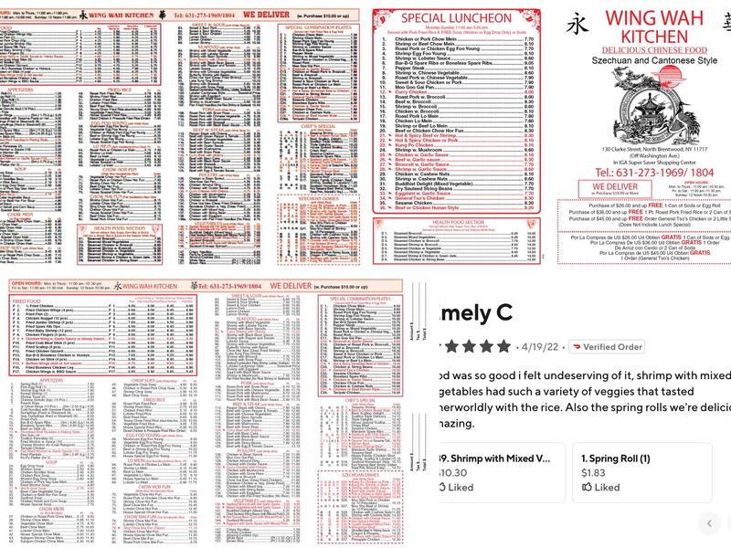 Wing Wah Kitchen Menu