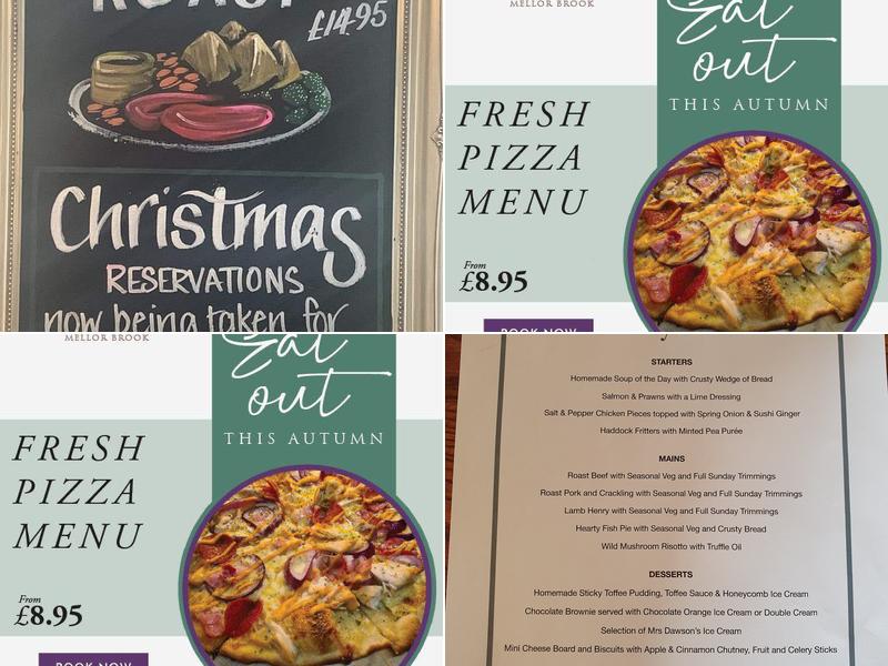 Feildens Arms - Mellor Brook Menu