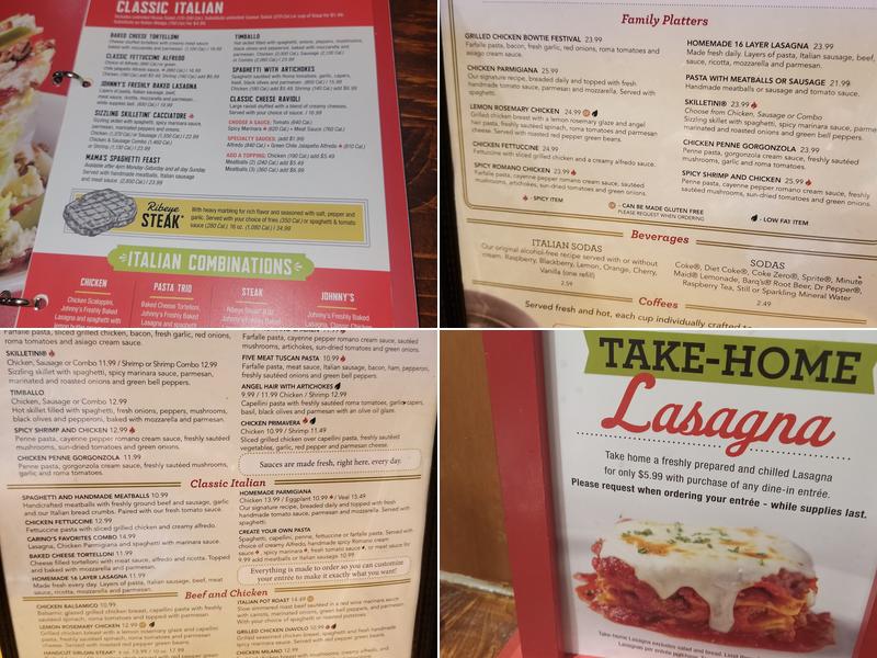 Johnny Carino's Menu