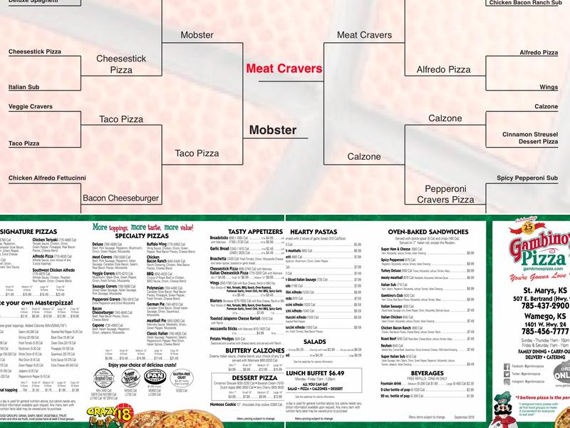 Gambino's Pizza Menu