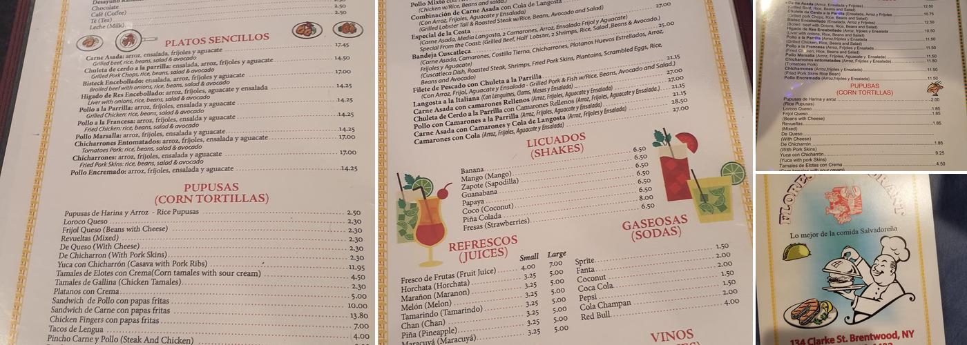 Flores Restaurant Menu