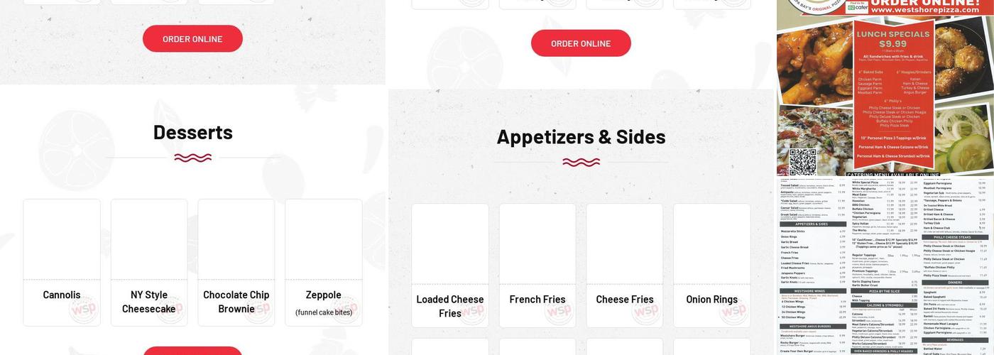 Westshore Pizza Largo Menu