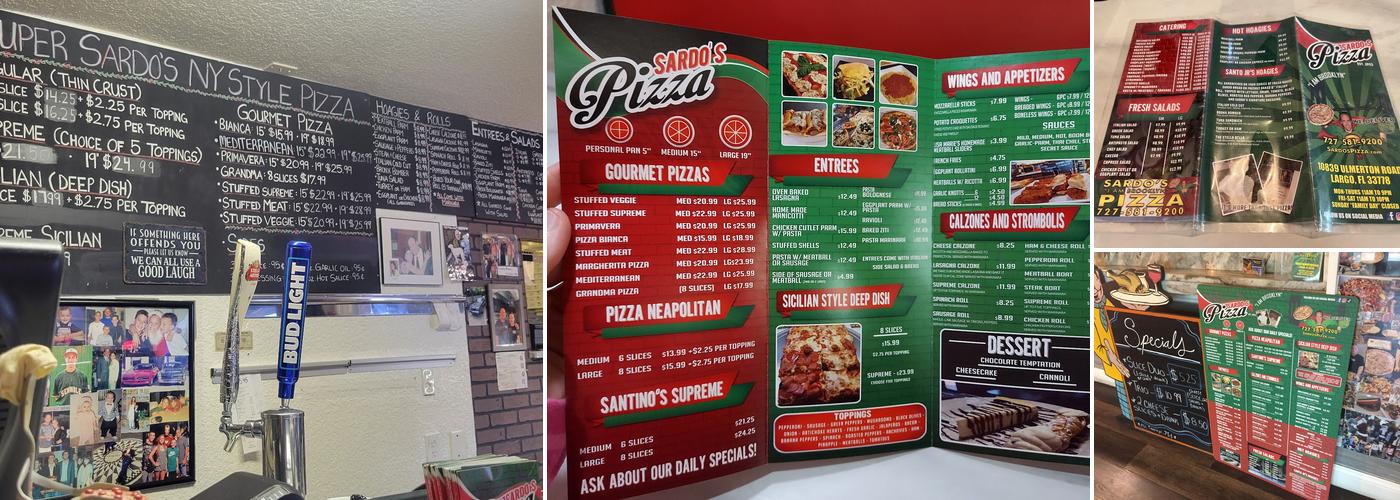 Super Sardo's Pizza Menu