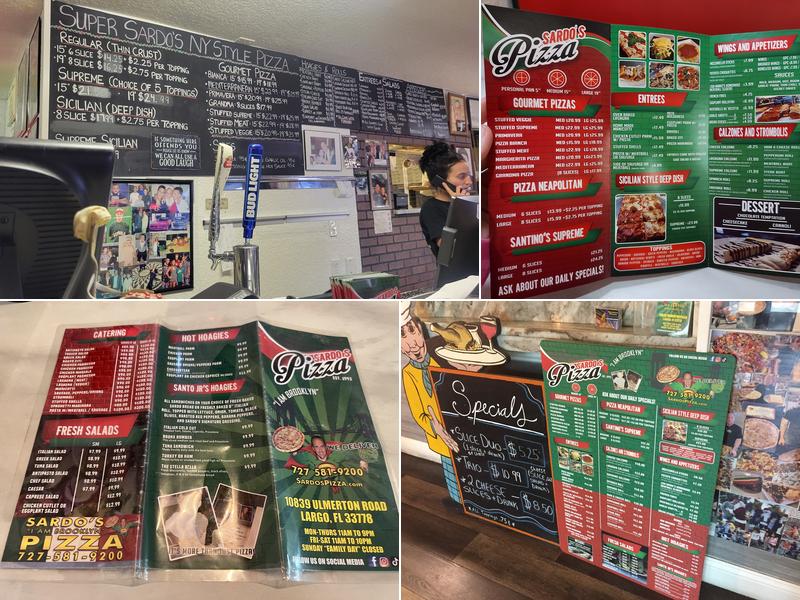 Super Sardo's Pizza Menu