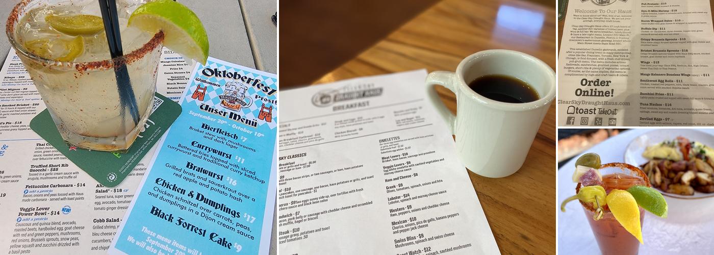 Clear Sky Draught Haus Menu