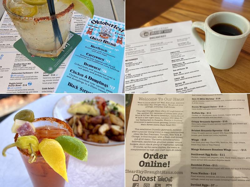 Clear Sky Draught Haus Menu