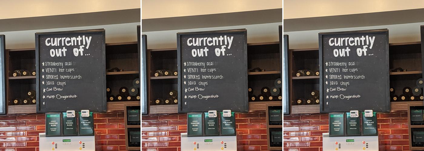 Starbucks Coffee Company Menu