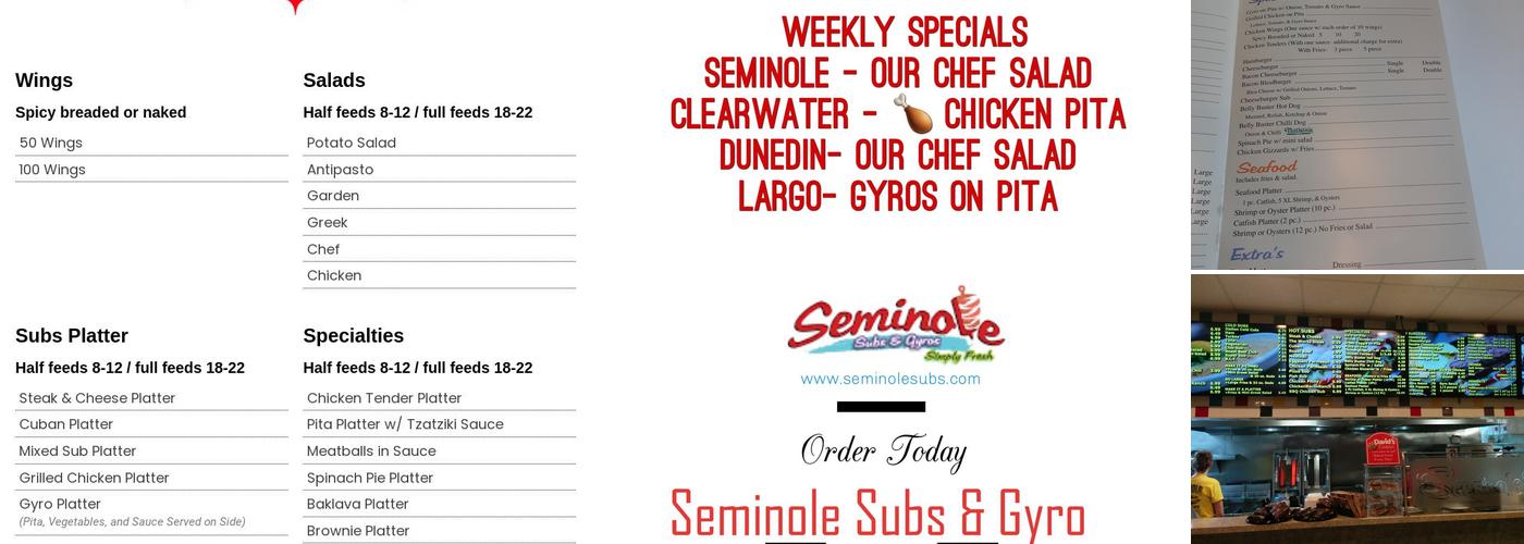 Seminole Subs & Gyros Menu