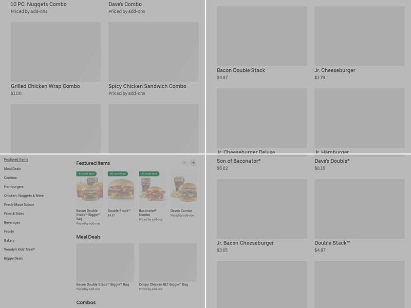 Wendy's Menu