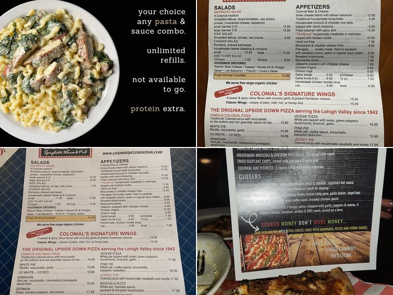 Colonial Pizza & Spaghetti House Menu