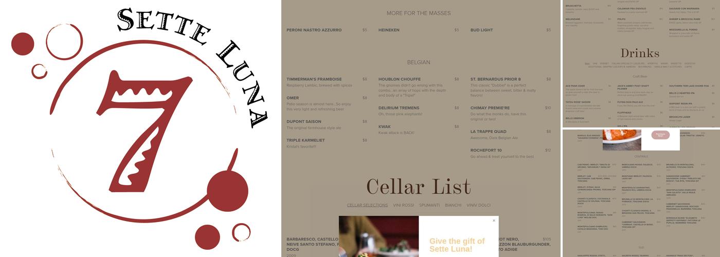 Sette Luna Menu