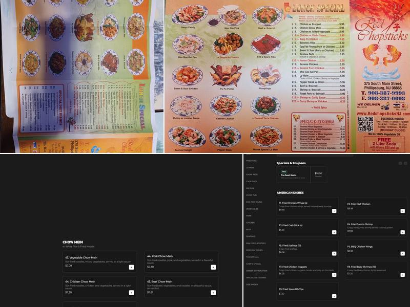 Red Chopsticks Menu