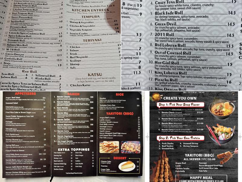 Jasmine Sushi Hibachi & Thai Menu