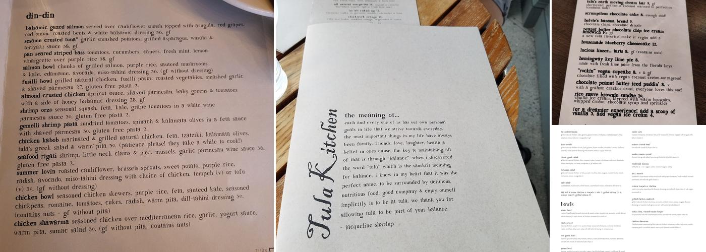 Tula Kitchen Menu