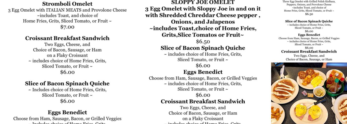 Tory's Cafe Menu