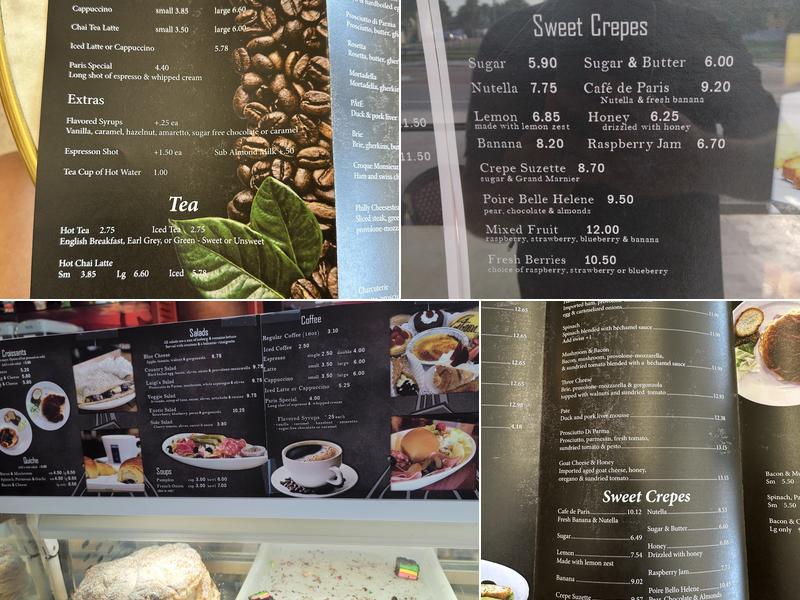 Cafe de Paris Bakery Menu