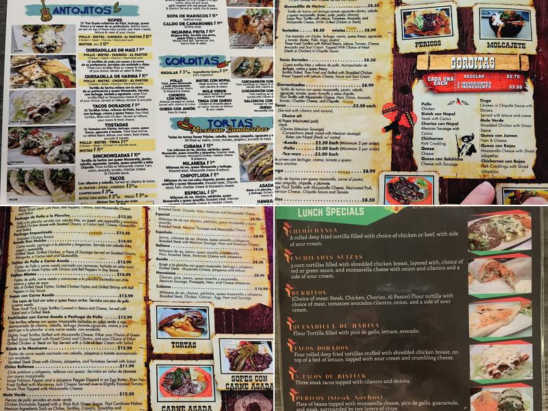 Gorditas Don Huicho Menu