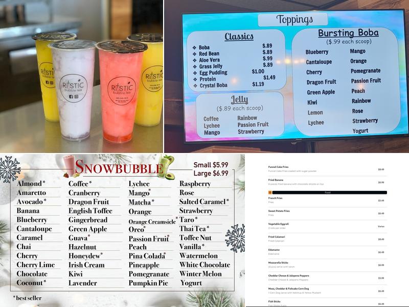 Rustic Bubble Tea Cafe Menu