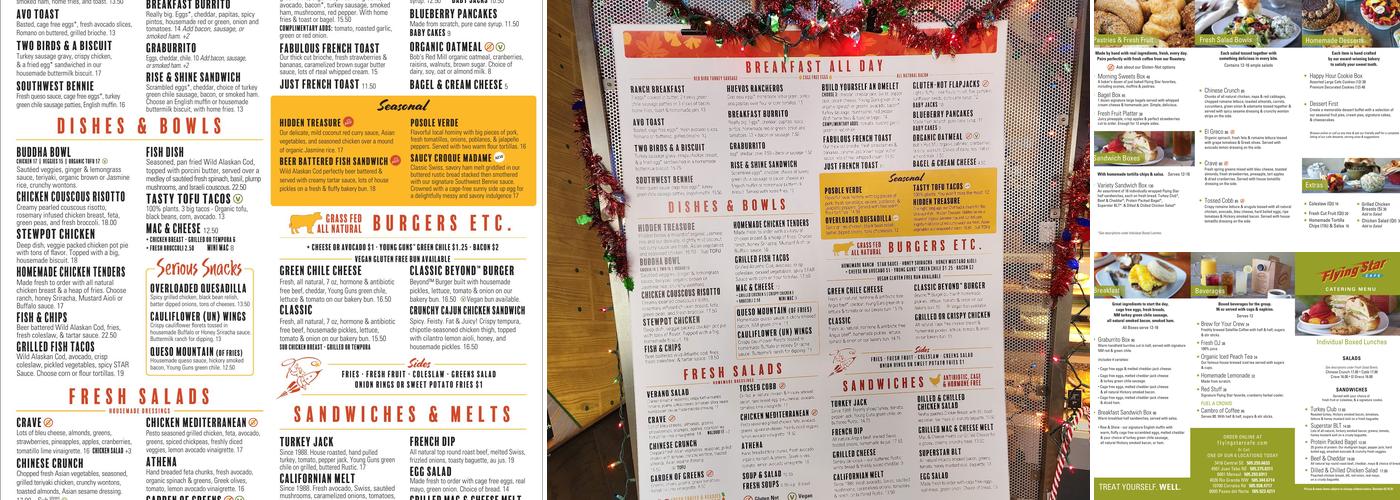 Flying Star Cafe Menu