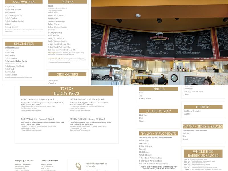 Whole Hog Café Menu