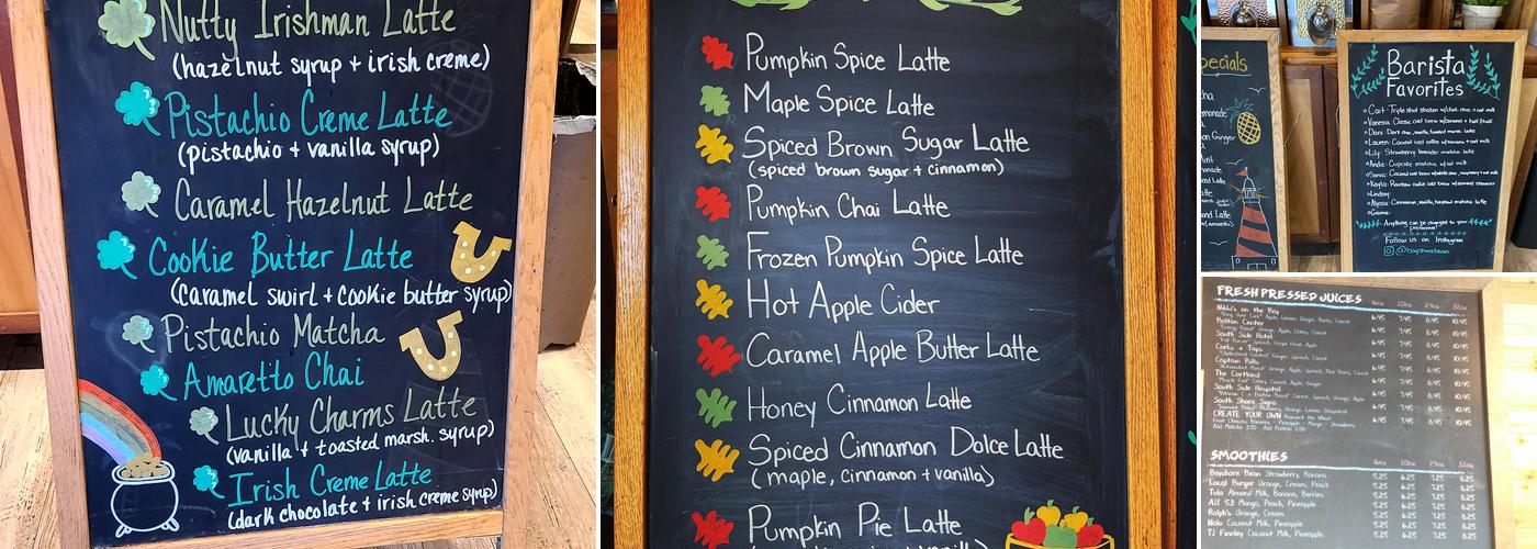 Bay Shore Bean Menu