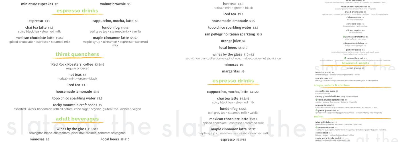 Slate Cafe At the Museum Menu