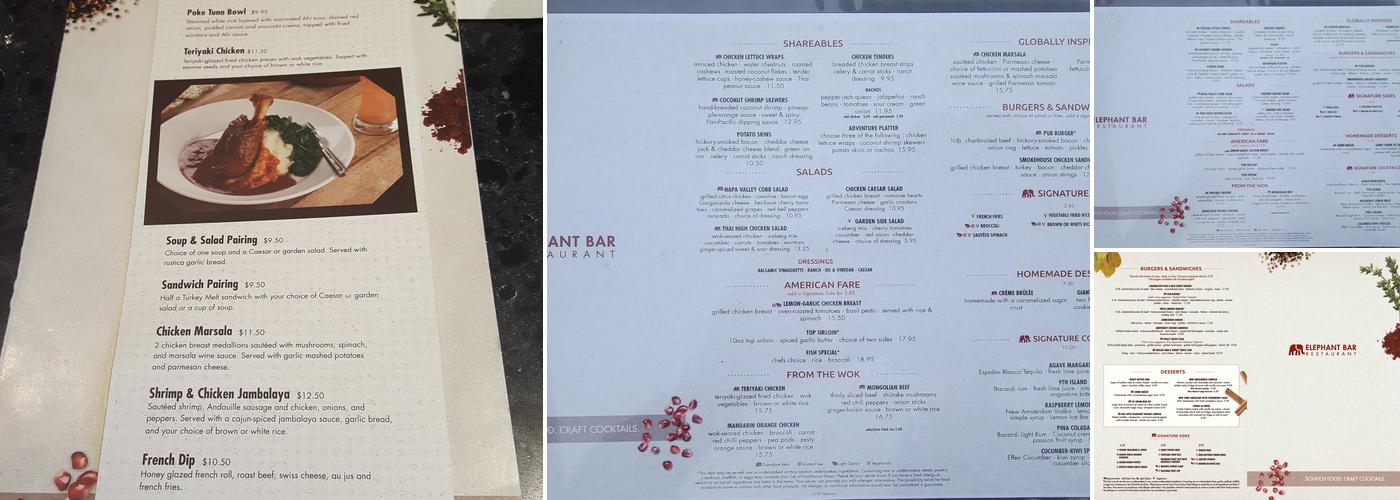 Elephant Bar Menu