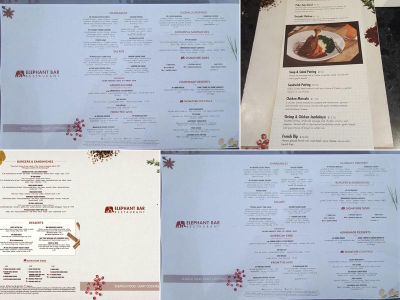Elephant Bar Menu