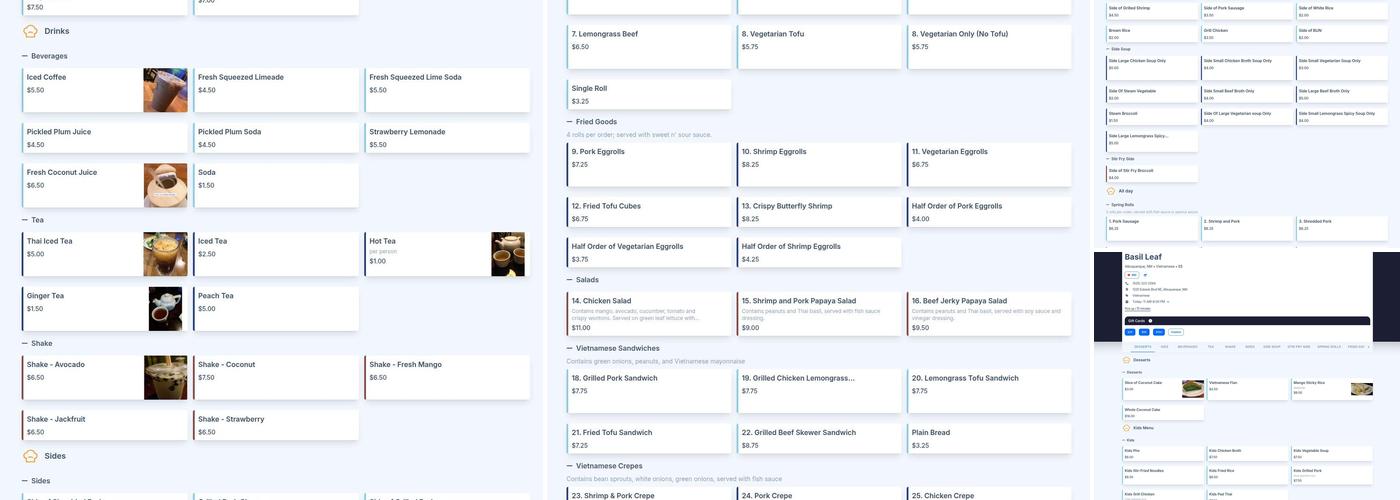 Basil Leaf Vietnamese Restaurant Menu