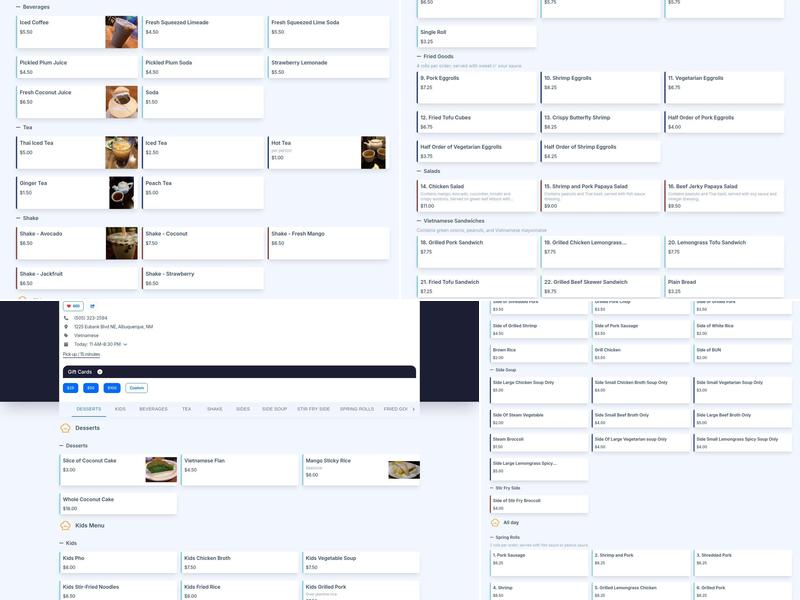 Basil Leaf Vietnamese Restaurant Menu