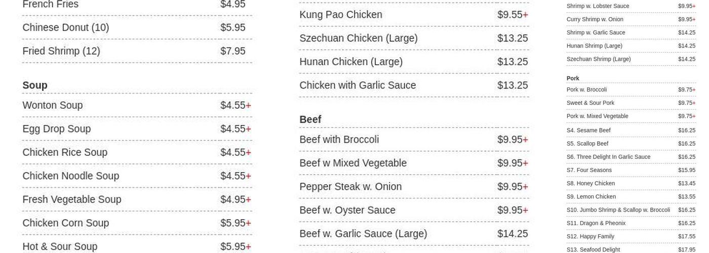 Asian Kitchen Menu