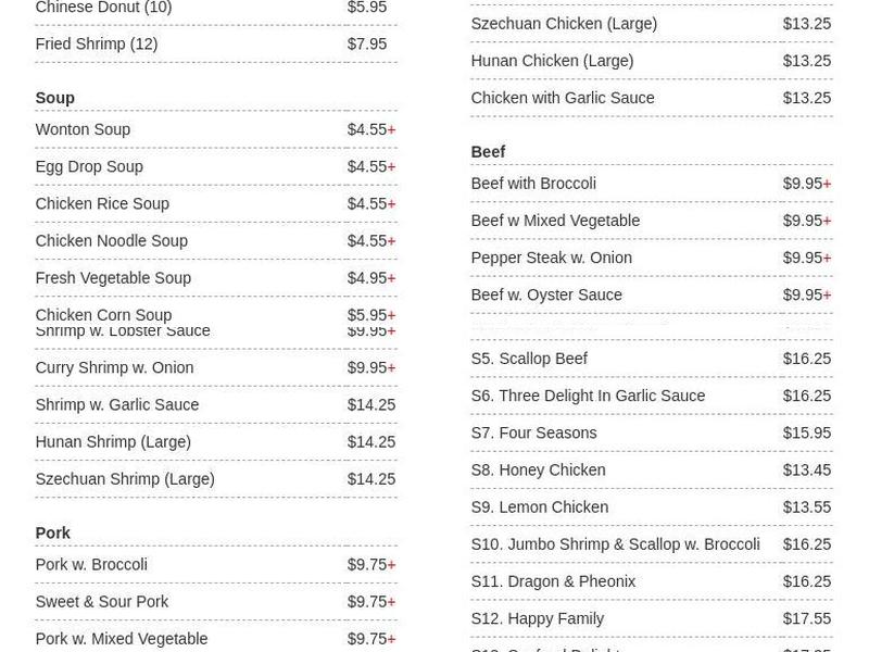 Asian Kitchen Menu