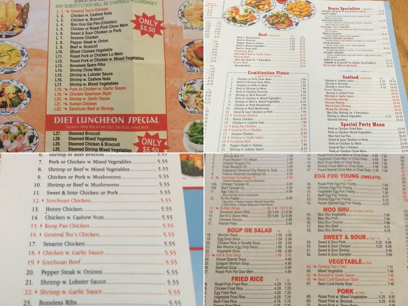 Great Wall Chinese Menu