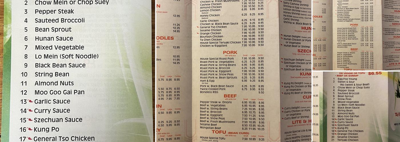 Chef Li Chinese Cuisine Restaurant Menu